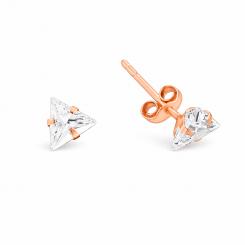 Stud earrings in 585 rose gold, with zirconia