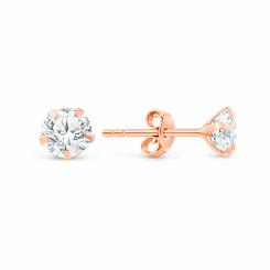 Stud earrings in 585 rose gold, with zirconia