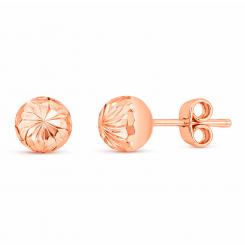 Stud earrings made of 585 red gold, Ø 6 mm