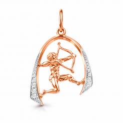 Sternzeichen Anhänger Schütze aus 585er Rotgold mit Zirkonia, Höhe ca. 24 mm