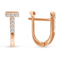 Earrings in 585 rose gold, with zirconia