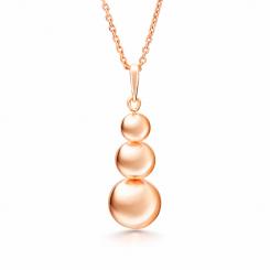 Элегантная подвеска из красного золота 585, высота около 35 мм, диаметр 5–10 мм