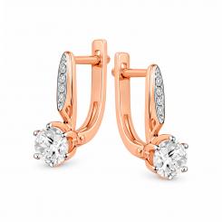 Feine Ohrringe aus 585er Rotgold mit Zirkonia Swarovski