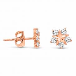 Stud earrings in 585 rose gold with zirconia