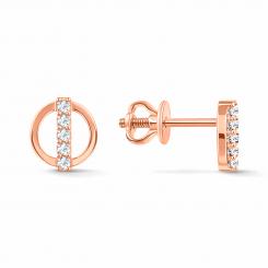 Ohrstecker aus 585 Rotgold, mit Zirkonia