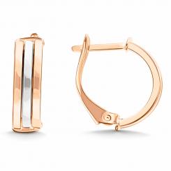 Elegante Ohrringe, Russisches Rotgold 585, rhodiniert, Höhe ca. 18 mm