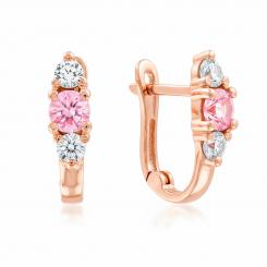 Earrings in 585 rose gold, with zirconia
