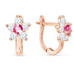 Ohrhänger aus 585er Rotgold, mit Zirkonia