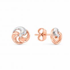 Poussettes in 585 rose gold, with zirconia