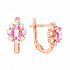 Earrings in 585 rose gold, with zirconia