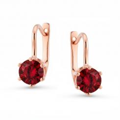 Earrings in 585 rose gold, with zirconia