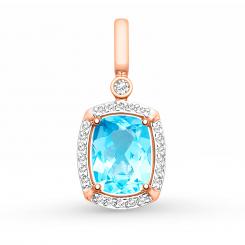 Wunderschöner Anhänger aus 585 Rotgold mit Swiss Topas und Zirkonia, Höhe ca. 23 mm