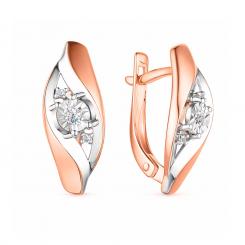 Erstaunliche Ohrringe aus Rot-/Weißgold, mit Brillanten 6 Stück 0,084 ct. HSI, Höhe ca. 19 mm