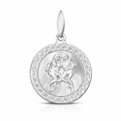 Sternzeichen Anhänger Zwillinge aus 925er Silber mit Zirkonia, 21.05-21.06