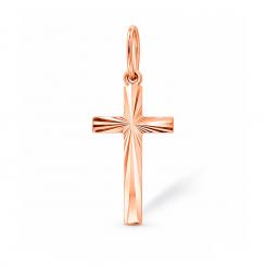 Anhänger - Kreuz aus 585er Rotgold, mit Gravur auf der Rückseite