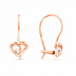 Ohrhänger Herz aus 585er Rotgold