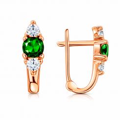 Earrings in 585 rose gold, with zirconia