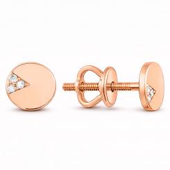 Stud earrings in 585 rose gold, with zirconia
