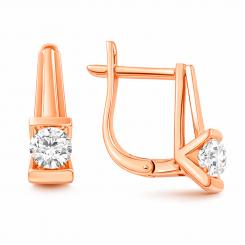 Hübsche Ohrhänger, Russisches Rotgold 585, mit Zirkonia, Höhe ca. 16 mm