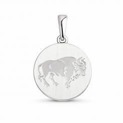 Attraktiver Anhänger Sternzeichen - Stier 21.04 - 20.05, Silber 925, Durchmesser ca. 16 mm, Höhe ca. 24 mm