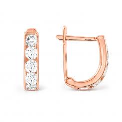 Earrings in 585 rose gold, with zirconia