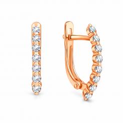 Ohrringe aus 585er Rotgold mit Zirkonia, Höhe ca. 20 mm