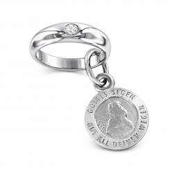 Taufring-Anhänger aus Silber 925, mit Zirkonia
