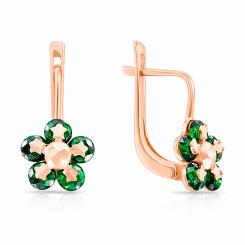 Earrings in rose gold 585, with zirconia