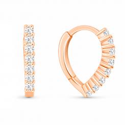 Earrings in 585 rose gold, with zirconia