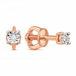 Ohrstecker aus 585er Rot- und Weißgold, mit Brillanten