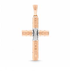 Außergewöhnlicher Kreuzanhänger, Russisches Rotgold 585, Höhe ca. 40 mm