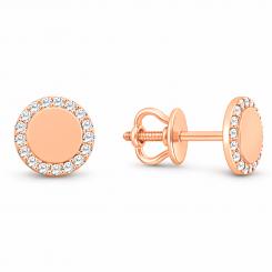 Ohrstecker aus 585er Rotgold, mit Zirkonia