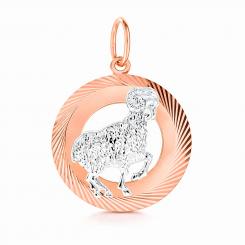 Sternzeichen Anhänger Widder aus 585er Rot-/Weißgold (21. März – 20. April)