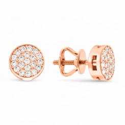 Stud earrings in 585 rose gold, with zirconia