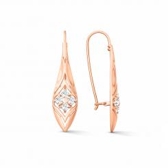 Earrings in 585 rose gold with zirconia, height approx. 38 mm