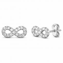 Stud earrings in 925 silver, with zirconia