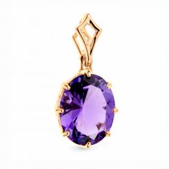 Erstaunlicher Anhänger, Russisches Rotgold 585, mit Amethyst ca. 12 mm, Höhe ca. 23 mm