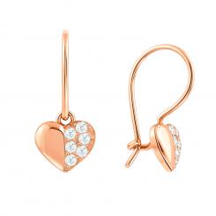 Серьги из красного золота 585 пробы, с фианитами