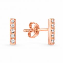 Poussettes in sterling silver 925, gold-plated, with zirconia