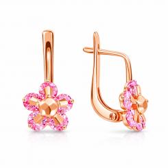 Earrings in 585 rose gold, with zirconia