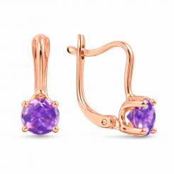 Earrings us 585 rose gold, with zirconia