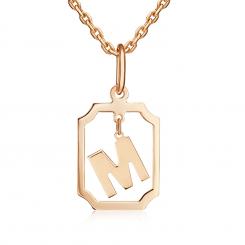 Buchstabenanhänger "M", Russisches Rotgold 585, Höhe ca. 22 mm