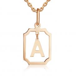 Buchstabenanhänger "A", Russisches Rotgold 585, Höhe ca. 22 mm