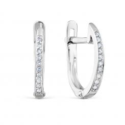 Ohrringe aus 585er Weißgold mit Brillanten 20 Stück 0,086 ct. HSI, Höhe ca. 15 mm