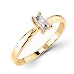 Ladies' ring in 585 yellow gold with brilliant-cut diamond - 1 piece approx. 0.15 ct. GSI