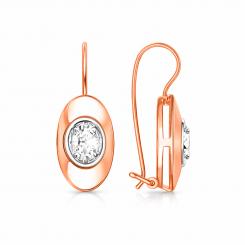 Earrings in 585 rose gold with zirconia, height approx. 26 mm