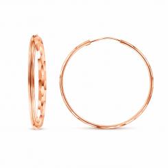 Attractive creole earrings, Russian red gold 585, diameter approx. 19 mm, 25 mm, 30 mm