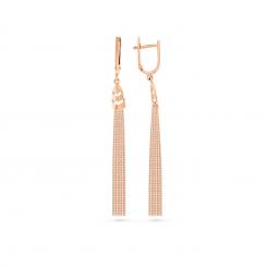 Spectacular earrings in 585 rose gold, total length approx. 65 mm