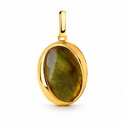 Unique pendant, silver 925, gold plated, with labradorite - size approx. 20x15 mm, width approx. 17 mm, height approx. 32 mm