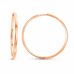 Attractive hoop earrings, 925 silver, gold-plated, diameter approx. 32 mm